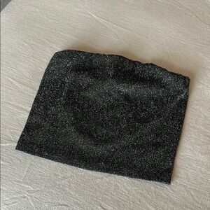 Vere Glittery Black Tube Top
